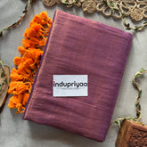 Indupriyaa Rose Purple Handloom Raga Tissue Saree